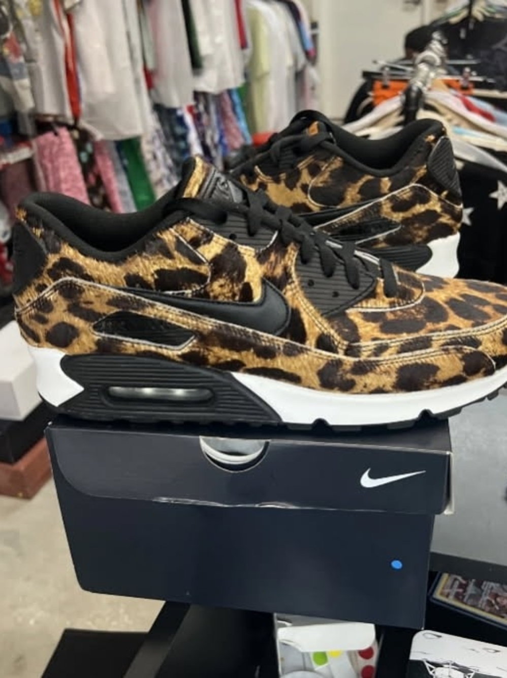 Nike Leopard Print Air Max Sneakers - Black & Gold - Picture 3 of 5